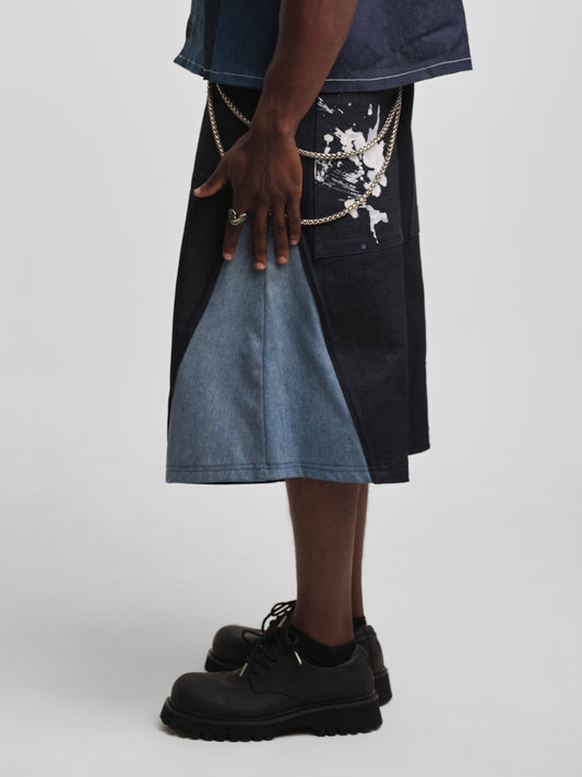 The Contrast Denim Culottes
