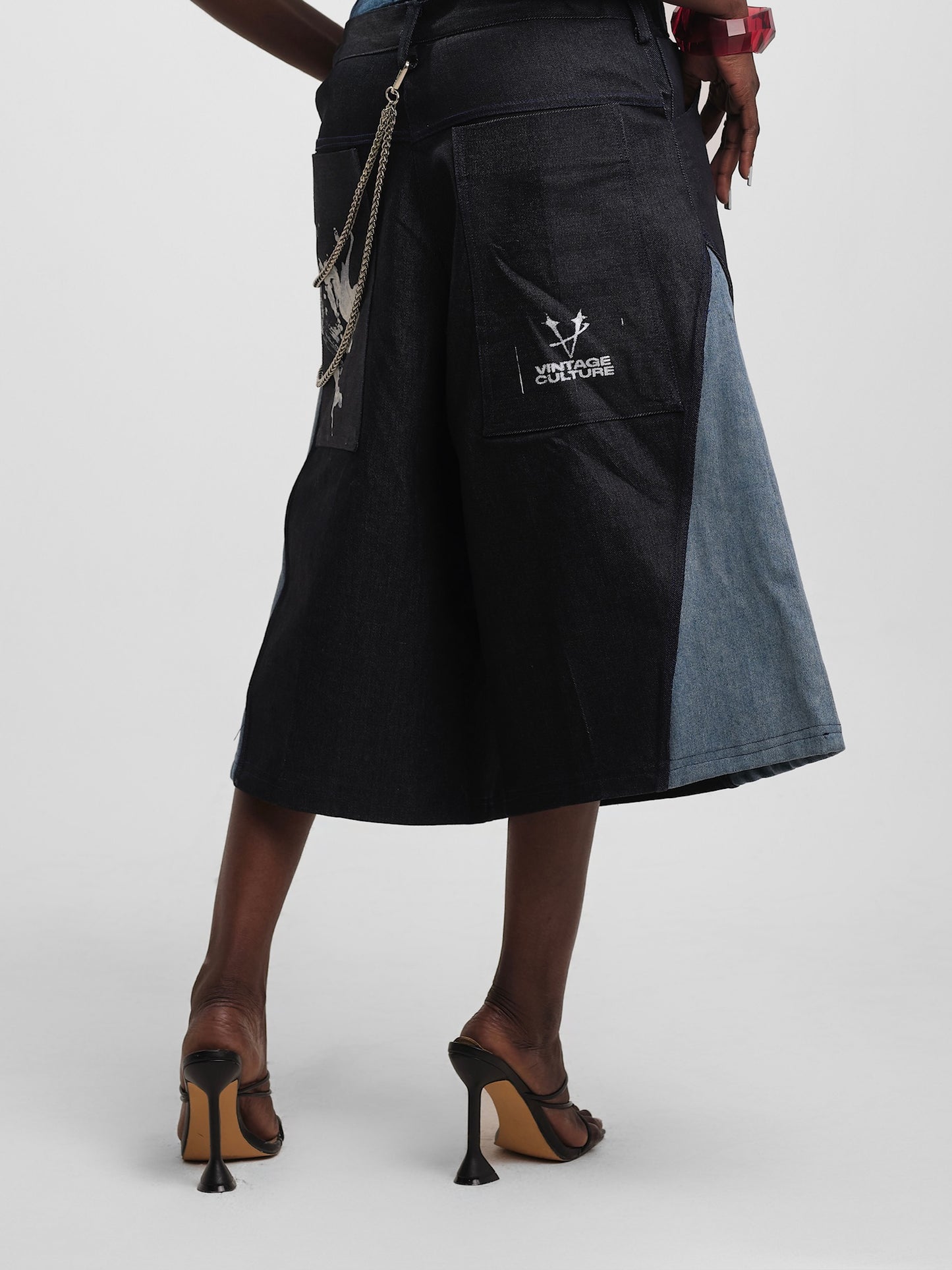 The Contrast Denim Culottes