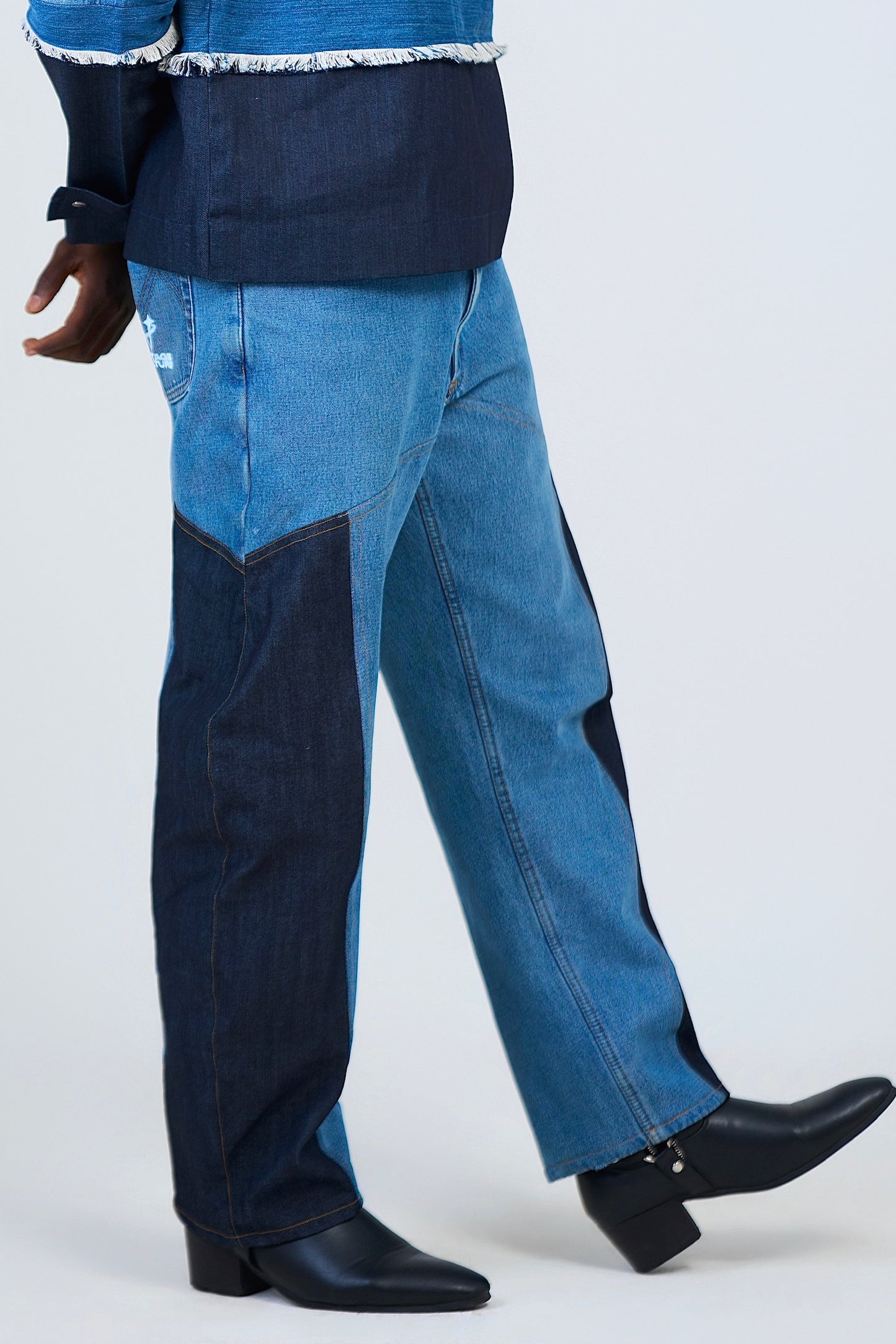 Contrast Barrel Jeans