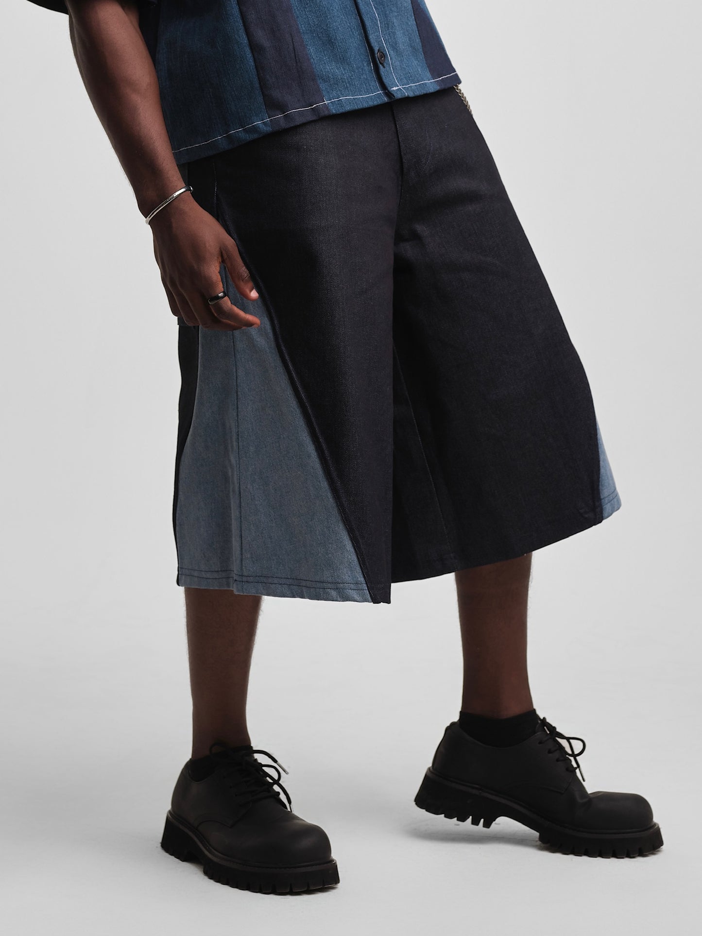 The Contrast Denim Culottes