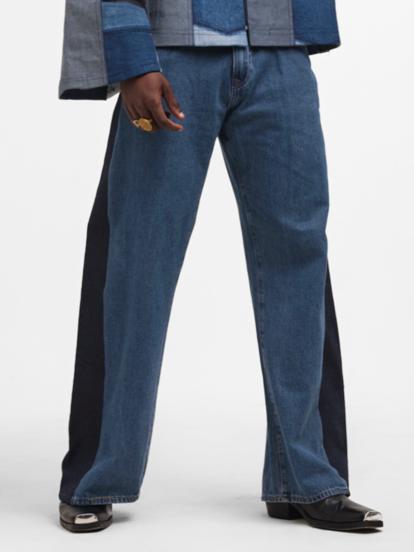 The Side-Panel Denim Pants